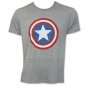 Captain America Shield Logo Tee Shirt - Heather Grey Gray