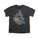 Batman Batgirl Biker Youth Unisex T-Shirt Gray