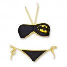 Batman Logo DC Comics Bandeau Swimsuit Two-Piece Bikini Black