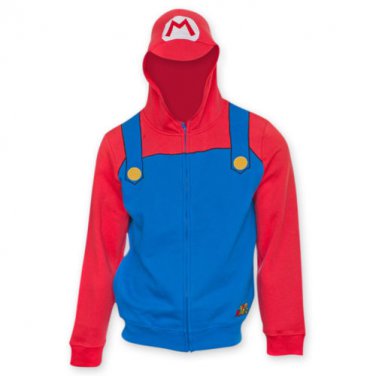 Nintendo Super Mario Brothers Red Mario Costume Sweatshirt Blue
