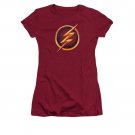 The Flash Chest Logo Juniors T-Shirt Red