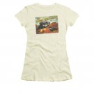 Back To The Future III Juniors Cream Hill Valley Postcard Tee Shirt Off White