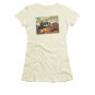 Back To The Future III Juniors Cream Hill Valley Postcard Tee Shirt Off White