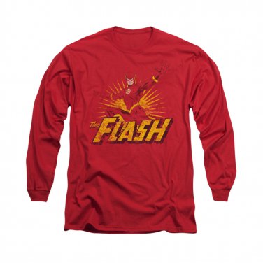 The Flash Rough Distress Long Sleeve T-Shirt Red