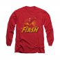The Flash Rough Distress Long Sleeve T-Shirt Red