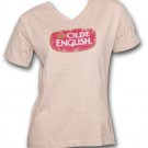 Olde English Distressed Oval Logo Tan Womens Graphic Tee Shirt Beige