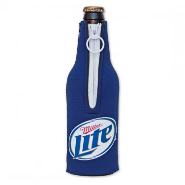 Miller Lite Logo Bottle Suit Koozie Blue