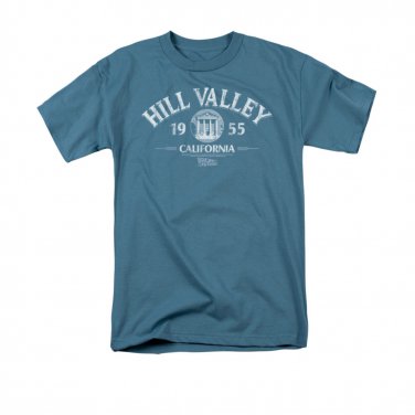 Back To The Future Men's Hill Valley 1955 Tee Shirt Blue