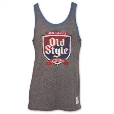Retro Brand Heileman's Old Style Beer Tank Top T-Shirt Gray