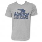 Natural Light Blue Logo Men's Grey T-Shirt Gray