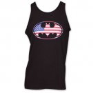 Batman USA American Flag Patriotic DC Comics Logo Tank Top Shirt Black