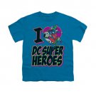 I Heart DC Superheroes Youth Unisex T-Shirt Blue