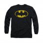 Batman Distressed Logo Long Sleeve T-Shirt Black