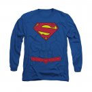 Superman New 52 Torso Costume Long Sleeve T-Shirt Blue