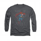 Superman Hardened Heart Long Sleeve T-Shirt Gray