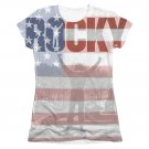 Rocky American Flag Sublimation Juniors T-Shirt White