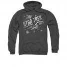 Star Trek Through Space Black Pullover Hoodie Gray