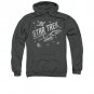 Star Trek Through Space Black Pullover Hoodie Gray