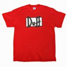 Simpsons Duff Logo Graphic Tee Shirt Red