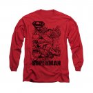 Superman Breaking Chains Long Sleeve T-Shirt Red