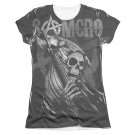 Sons Of Anarchy SAMCRO Reaper Sublimation Juniors T-Shirt Black
