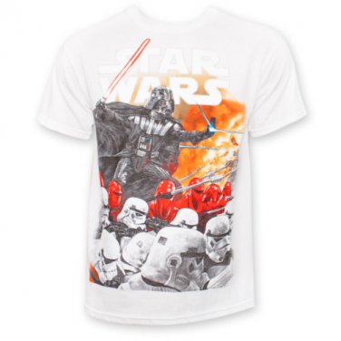 Star Wars Men's Darth Vader Army Tee Shirt White