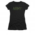 US Army Type Logo Juniors T-Shirt Black