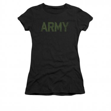 US Army Type Logo Juniors T-Shirt Black