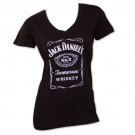 Jack Daniel's Women's V-Neck TShirt Black