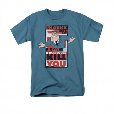 American Dad Like A Cat Tee Shirt Blue