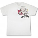 Popeye Blow Me Down Corner Design Graphic Tee Shirt White