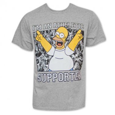 The Simpsons Athletic Supporter Men's Grey T-Shirt Gray