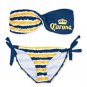 Corona Extra Twist Bandeau Side Tie Bottom Tie Dye Bikini Blue