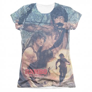 Rambo First Blood II Bow Sublimation Juniors T-Shirt White