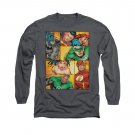 Justice League Hero Boxes Long Sleeve T-Shirt Gray