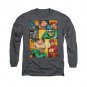 Justice League Hero Boxes Long Sleeve T-Shirt Gray