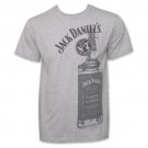 Jack Daniel's Whiskey Bottle Logo T-Shirt Gray