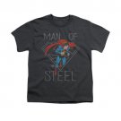 Superman Man Of Steel Hardened Youth Unisex T-Shirt Gray