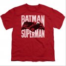 Batman v Superman Silhouette Fight Youth Unisex T-Shirt Red