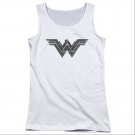 Batman v Superman Wonder Woman Distressed Juniors Tank Top White