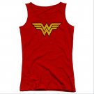 Wonder Woman Distressed Logo Juniors Tank Top Red
