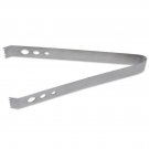 Brushed Chrome Bar Ice Tongs Metallic