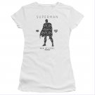 Superman Paisley Silhouette Juniors T-Shirt White