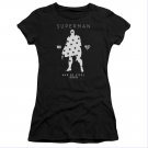 Superman Stars Silhouette Juniors T-Shirt Black