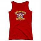 Wonder Woman Flying Through Juniors Tank Top Red