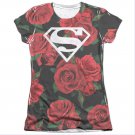 Superman Roses Sublimation Juniors T-Shirt Red