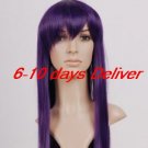Anime Purple Long Straight Cosplay Wig Halloween Costumes Wig