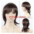 Black Medium wig Synthetic Curly Hair  Wigs