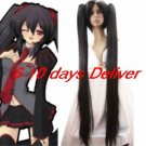 Black Vocaloid Zatsune Miku Cosplay Wig