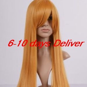 Blonde Brown Long Straight Anime Asuka Langley Soryu Cosplay Wig